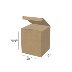 Dip Kilitli Karton Kutu 13x14x15 Cm