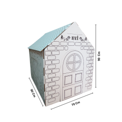 Karton Çocuk Boyama Evi 70x90x90 Cm