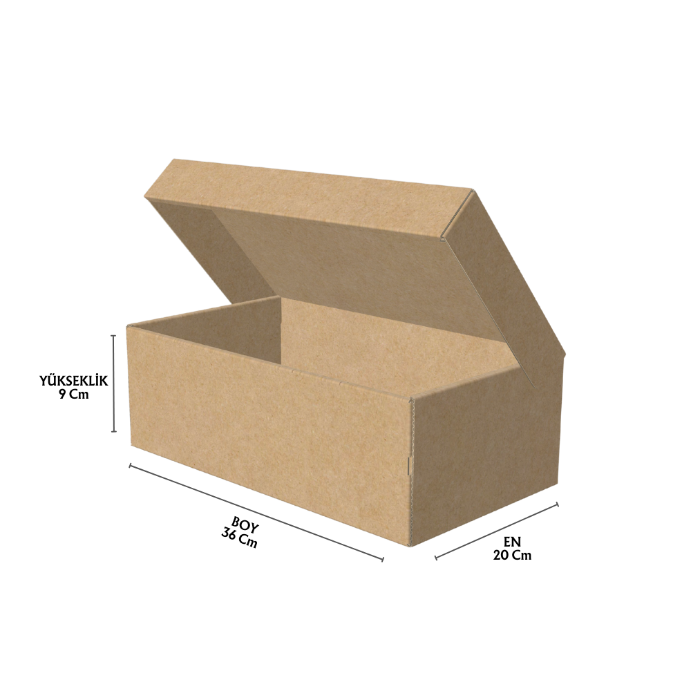 20x36x9 Cm Kendinden Kapaklı Ayakkabı Kutusu