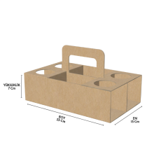15x25x7 Cm Karton Bardak Taşıma Kutusu
