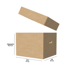 34x41x29,5 Cm Kapaklı Arşiv Kutusu (Kutu+Kapak)
