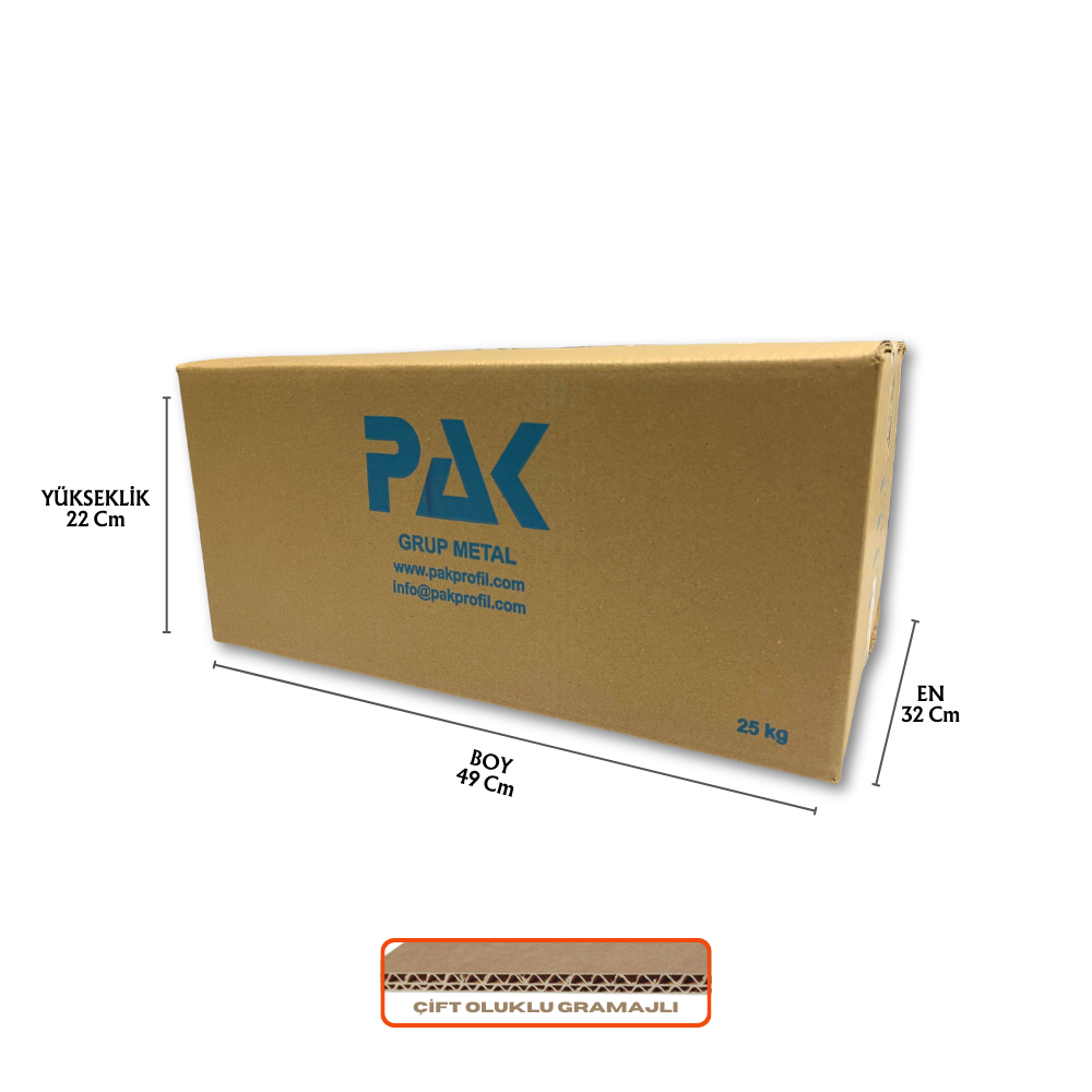 32x49x22 Cm Çift Oluklu Gramajlı Baskılı A Box Taşıma Kolisi