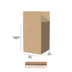 28x28x43 Cm Çift Oluklu Gramajlı Baskılı A Box Taşıma Kolisi