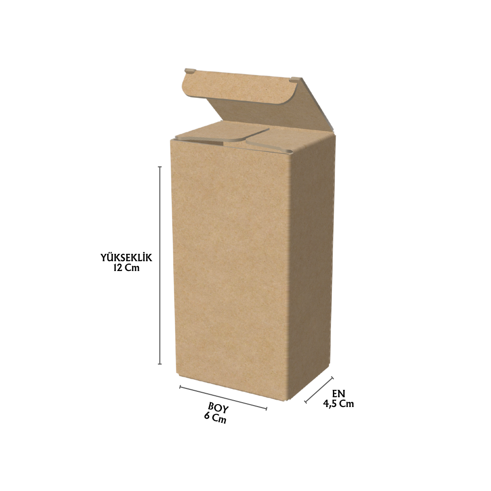 Dip Kilitli Karton Parfüm Kutusu 4,5x6x12 Cm